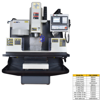 900mm X Eksen Seyahat Freze CNC Dik Makinesi 1500x420mm Uzun Çalışma Masası